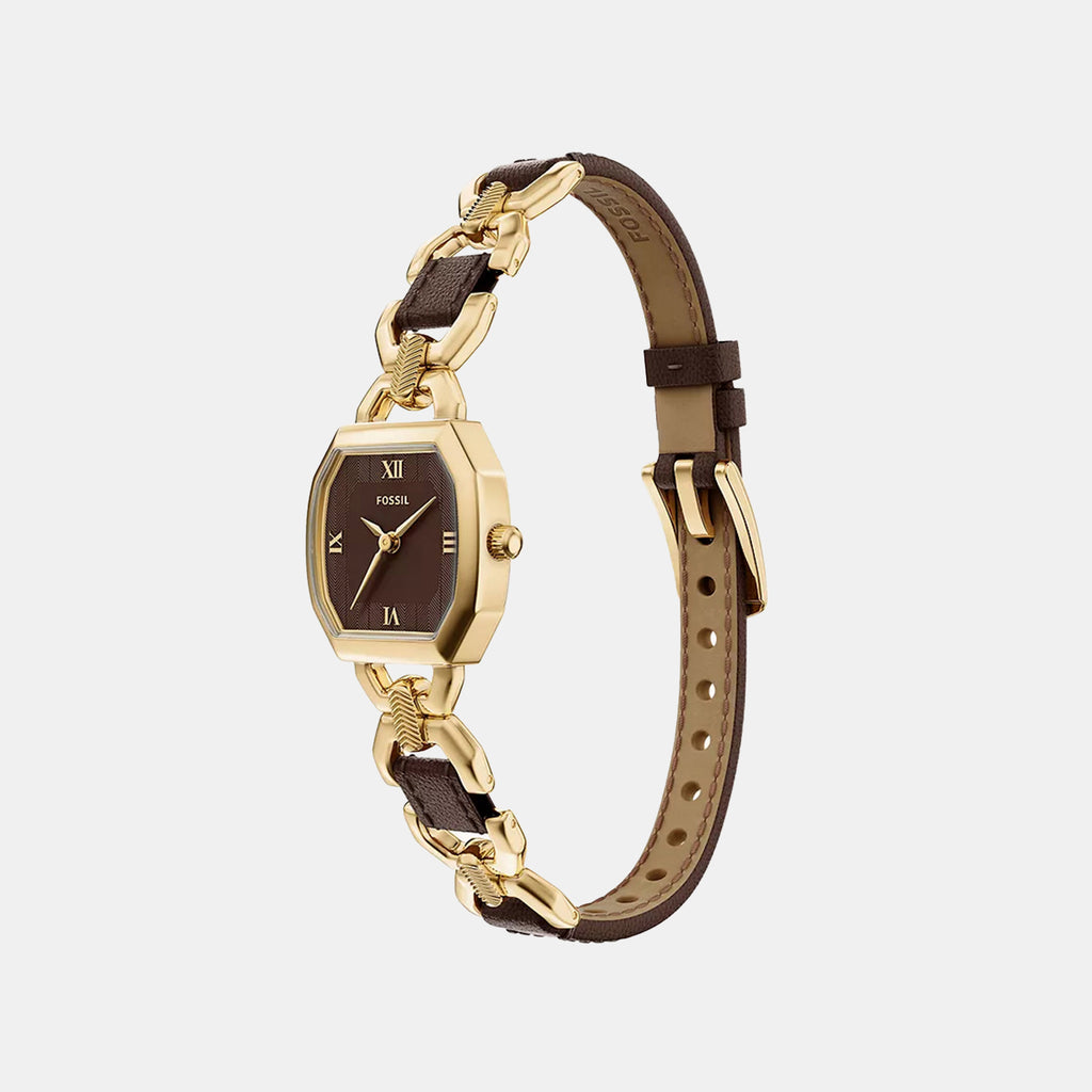 Harlow Women Quartz Brown Dial Analog Leather Watch ES5497