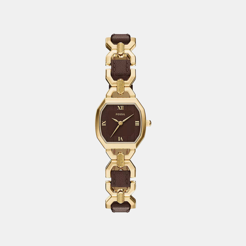 Harlow Women Quartz Brown Dial Analog Leather Watch ES5497
