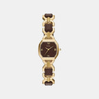 Harlow Women Quartz Brown Dial Analog Leather Watch ES5497