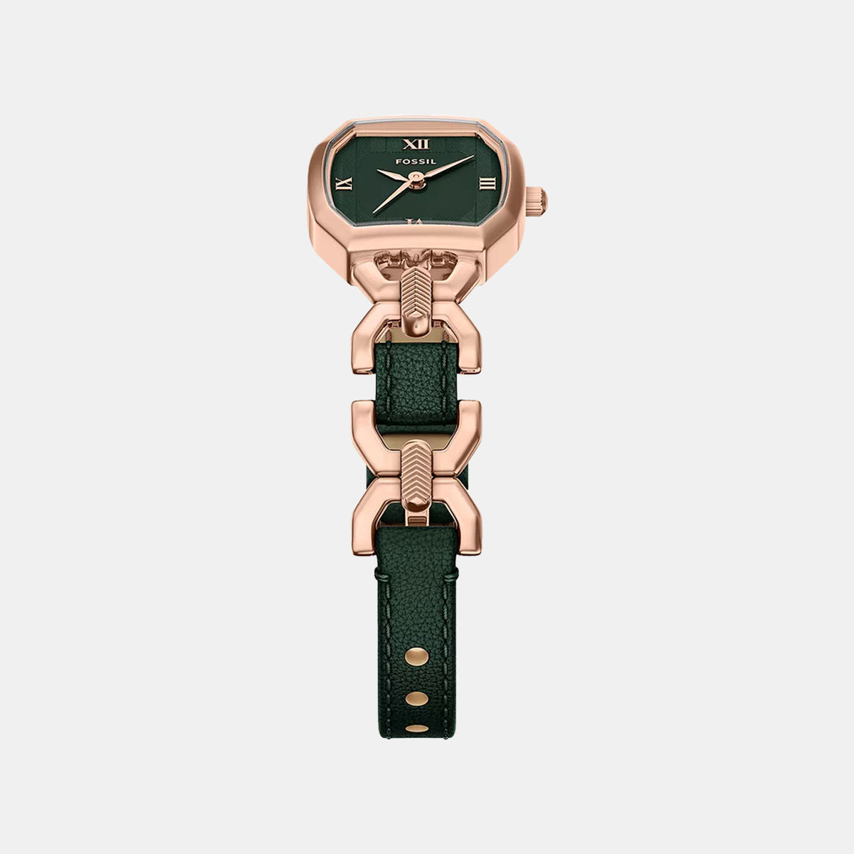 Harlow Women Quartz Green Dial Analog Leather Watch ES5498
