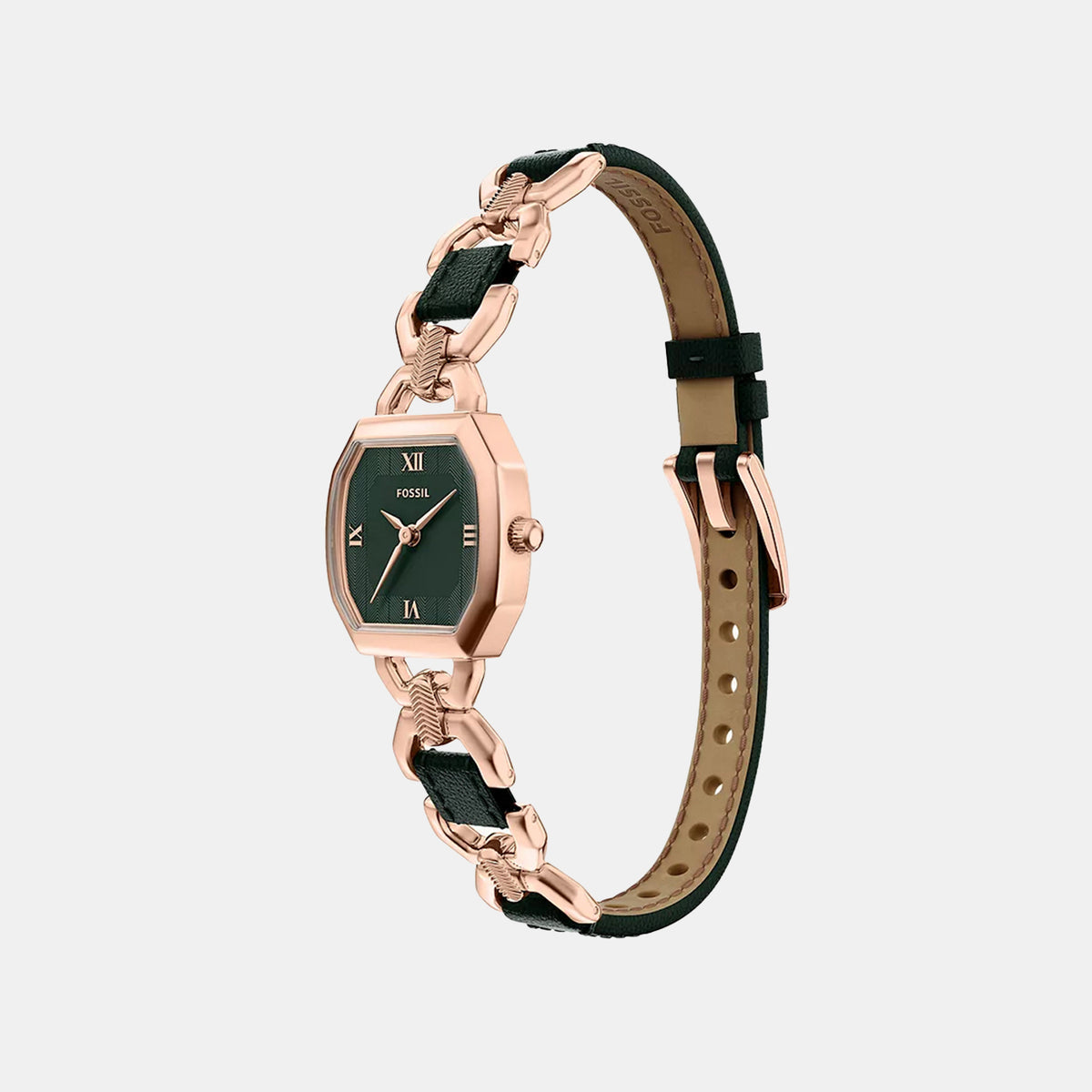 Harlow Women Quartz Green Dial Analog Leather Watch ES5498
