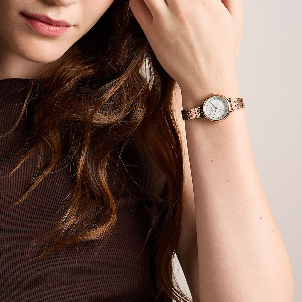 Heldi Women Quartz Mother Of Pearl Dial Analog Stainless Steel Watch ES5502