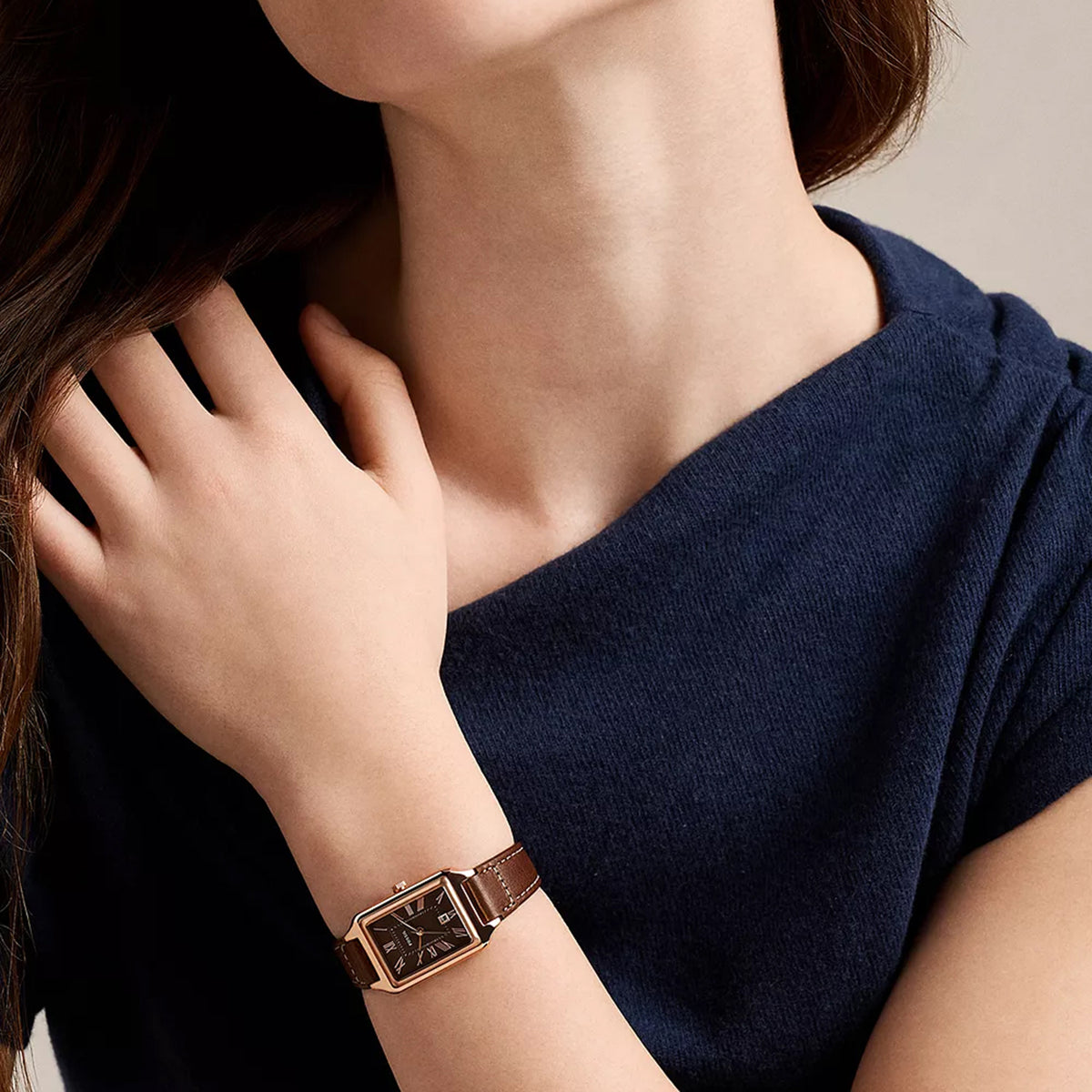 Raquel Women Quartz Brown Dial Analog Leather Watch ES5503