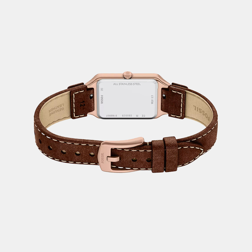 Raquel Women Quartz Brown Dial Analog Leather Watch ES5503
