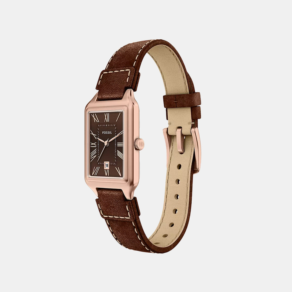 Raquel Women Quartz Brown Dial Analog Leather Watch ES5503