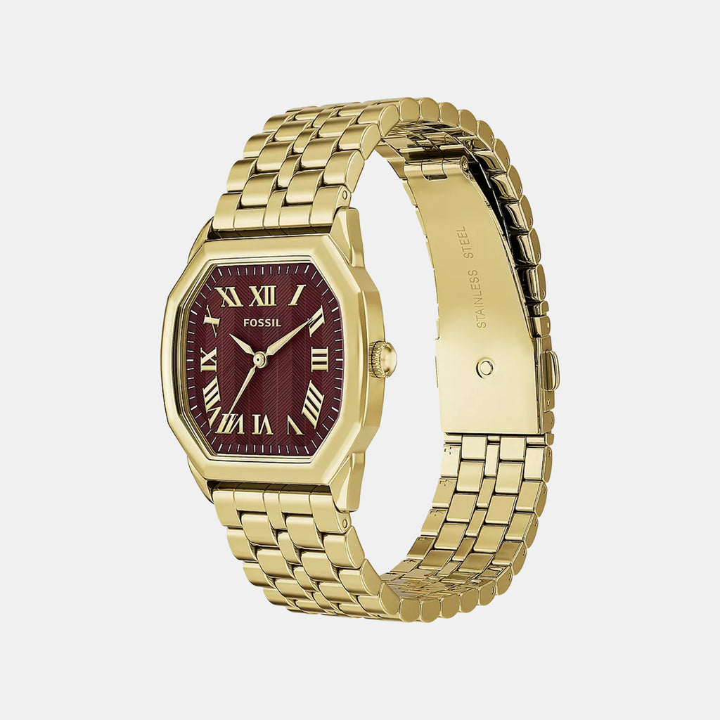 Harlow Women Quartz Red Dial Analog Stainless Steel Watch ES5511