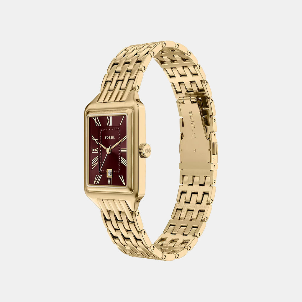 Raquel Women Quartz Red Dial Analog Stainless Steel Watch ES5512