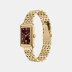 Raquel Women Quartz Red Dial Analog Stainless Steel Watch ES5512