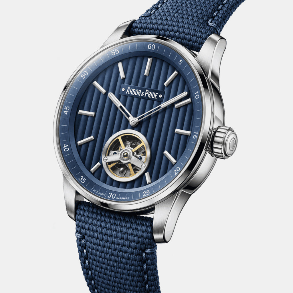 Estonia Men Automatic Blue Dial Analog Leather Watch Estonia - Blue