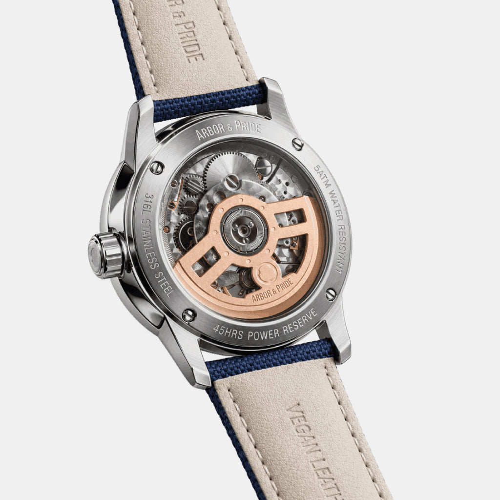 Estonia Men Automatic Blue Dial Analog Leather Watch Estonia - Blue