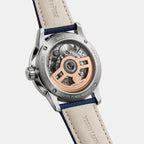 Estonia Men Automatic Blue Dial Analog Leather Watch Estonia - Blue