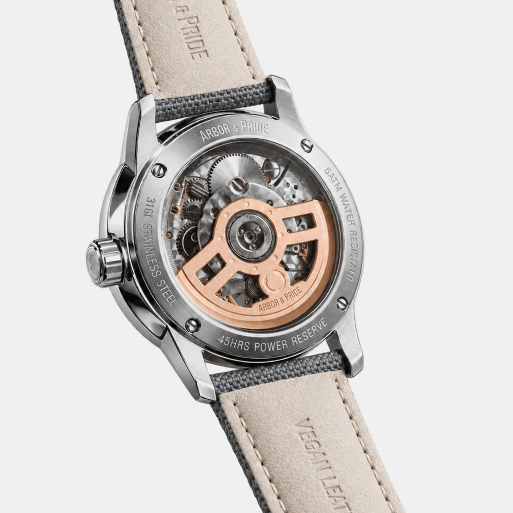 Estonia Men Automatic Grey Dial Analog Leather Watch Estonia - Grey