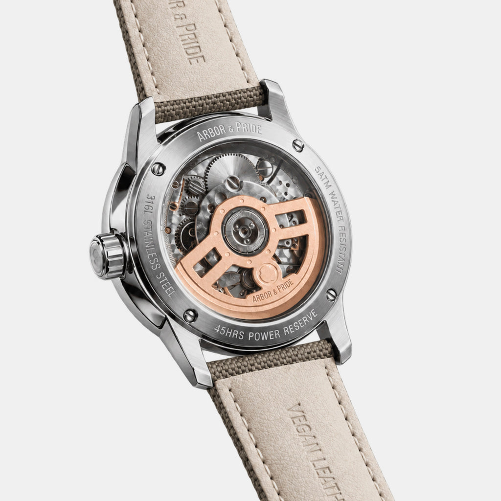 Estonia Men Automatic Brown Dial Analog Leather Watch Estonia - Salmon