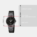 Women Quartz Black Dial Analog Stainless Steel EU6017-54E