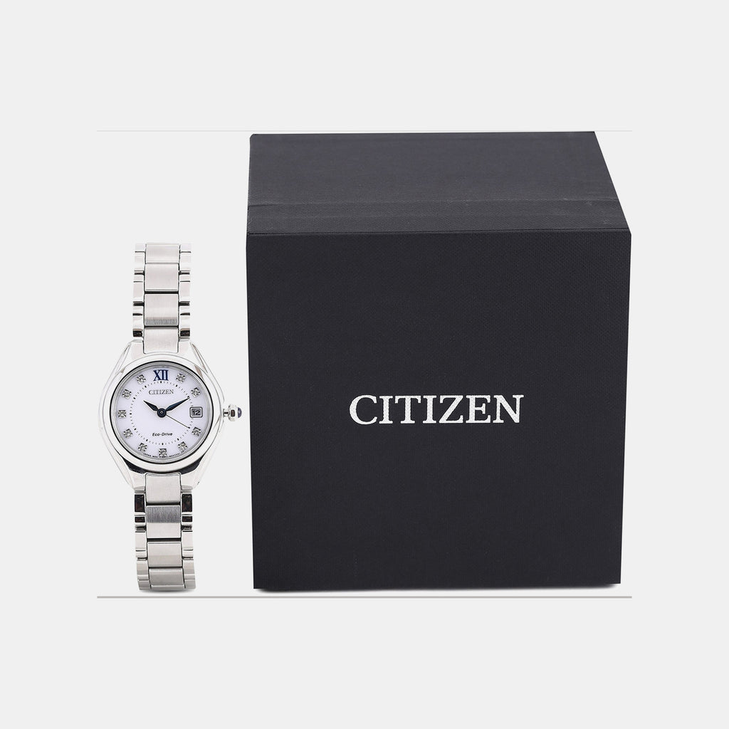 Women Quartz White Dial Analog Stainless Steel Watch EW2540-83A