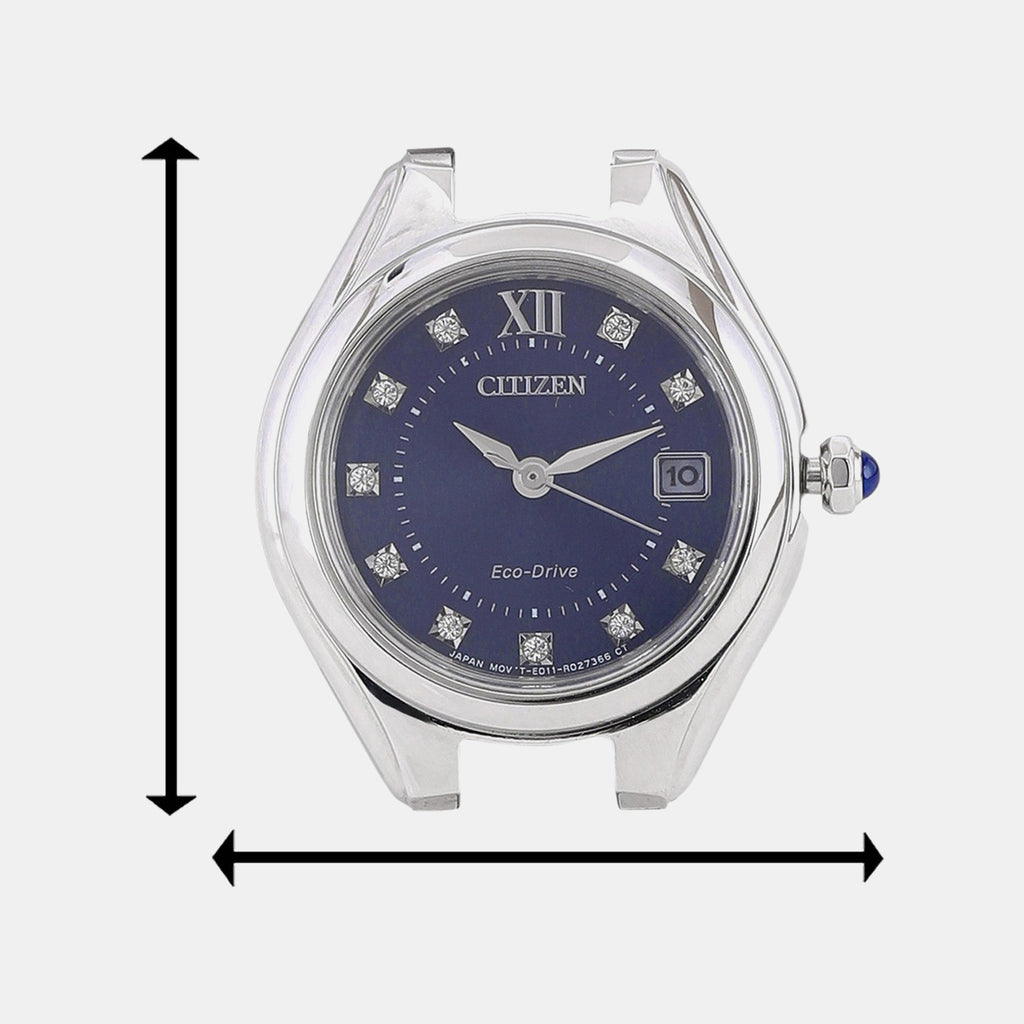 Women Quartz Eco-Drive Blue Dial Analog Stainless Steel Watch EW2540-83L