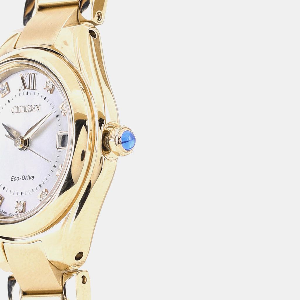Eco-Drive Women Quartz Mother Of Pearl Dial Analog Stainless Steel EW2543-85D