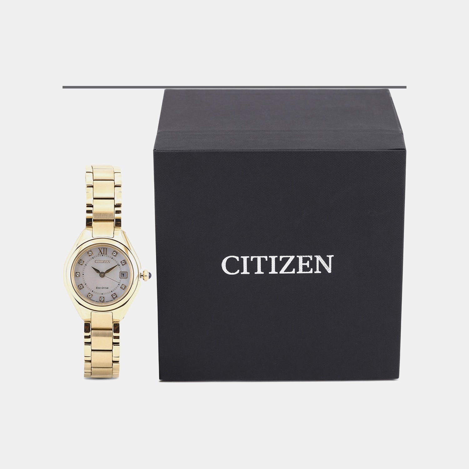 Eco-Drive Women Quartz Mother Of Pearl Dial Analog Stainless Steel EW2543-85D