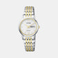 Women Eco-Drive White Dial Analog Stainless Steel Watch EW3254-87A