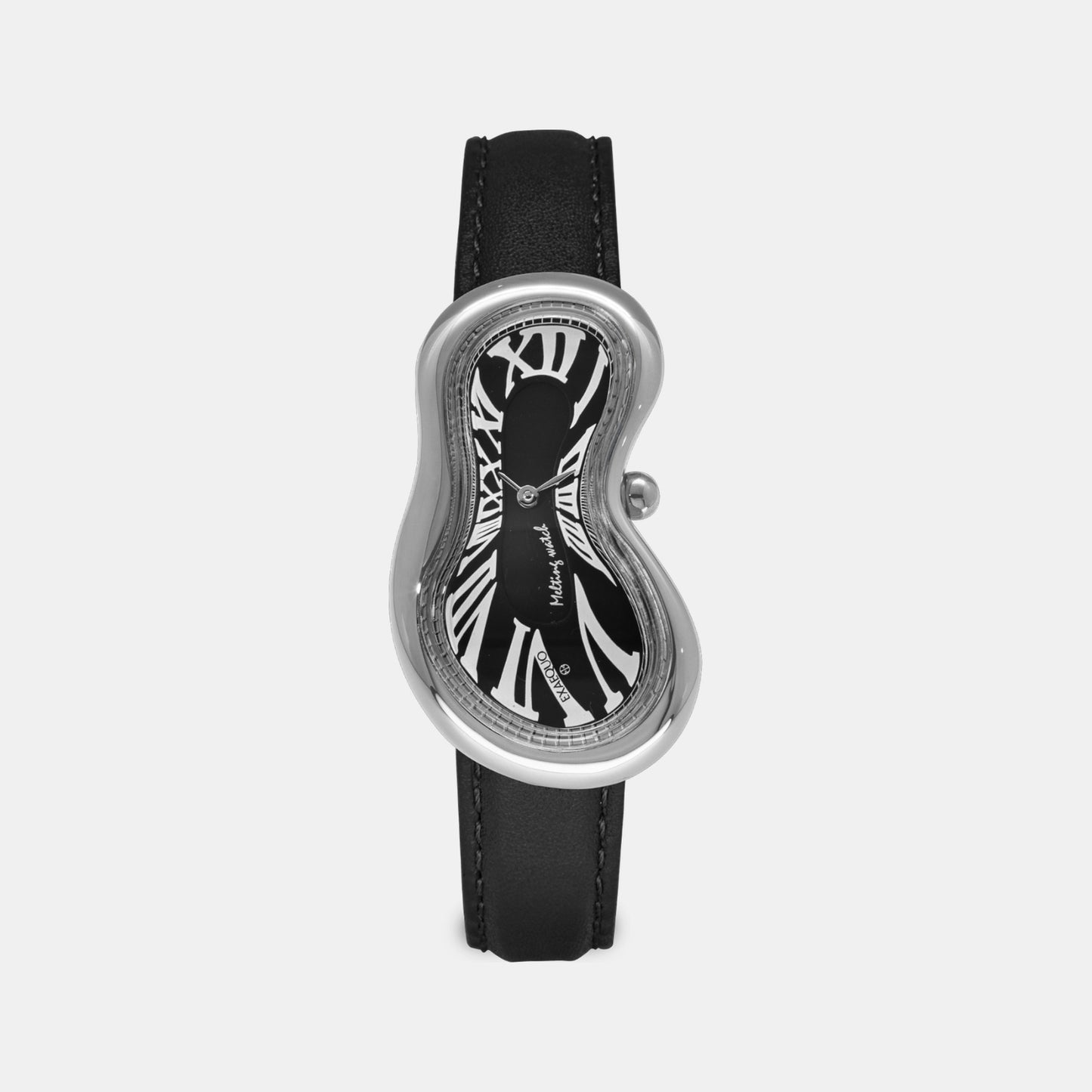 Classic Unisex Quartz Black Dial Analog Leather Watch EX0001.0001