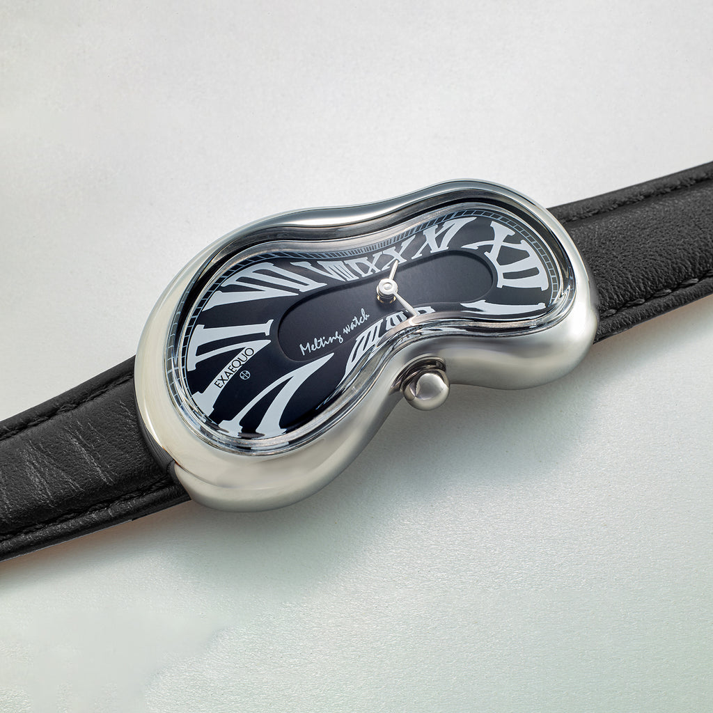 Classic Unisex Quartz Black Dial Analog Leather Watch EX0001.0001
