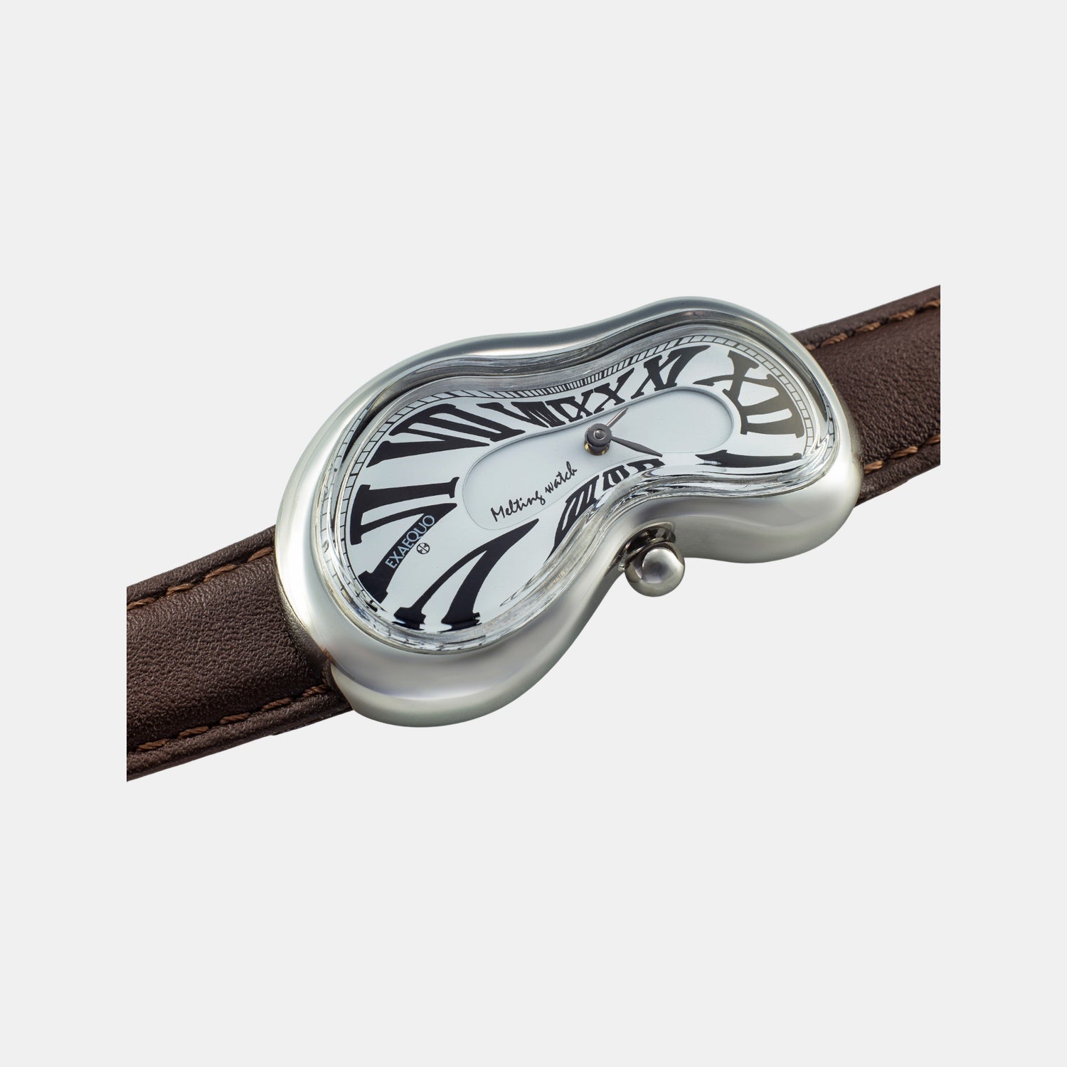 Classic Unisex Quartz White Dial Analog Leather Watch EX0001.0002