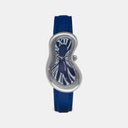 Classic Unisex Quartz Blue Dial Analog Leather Watch EX0001.0004
