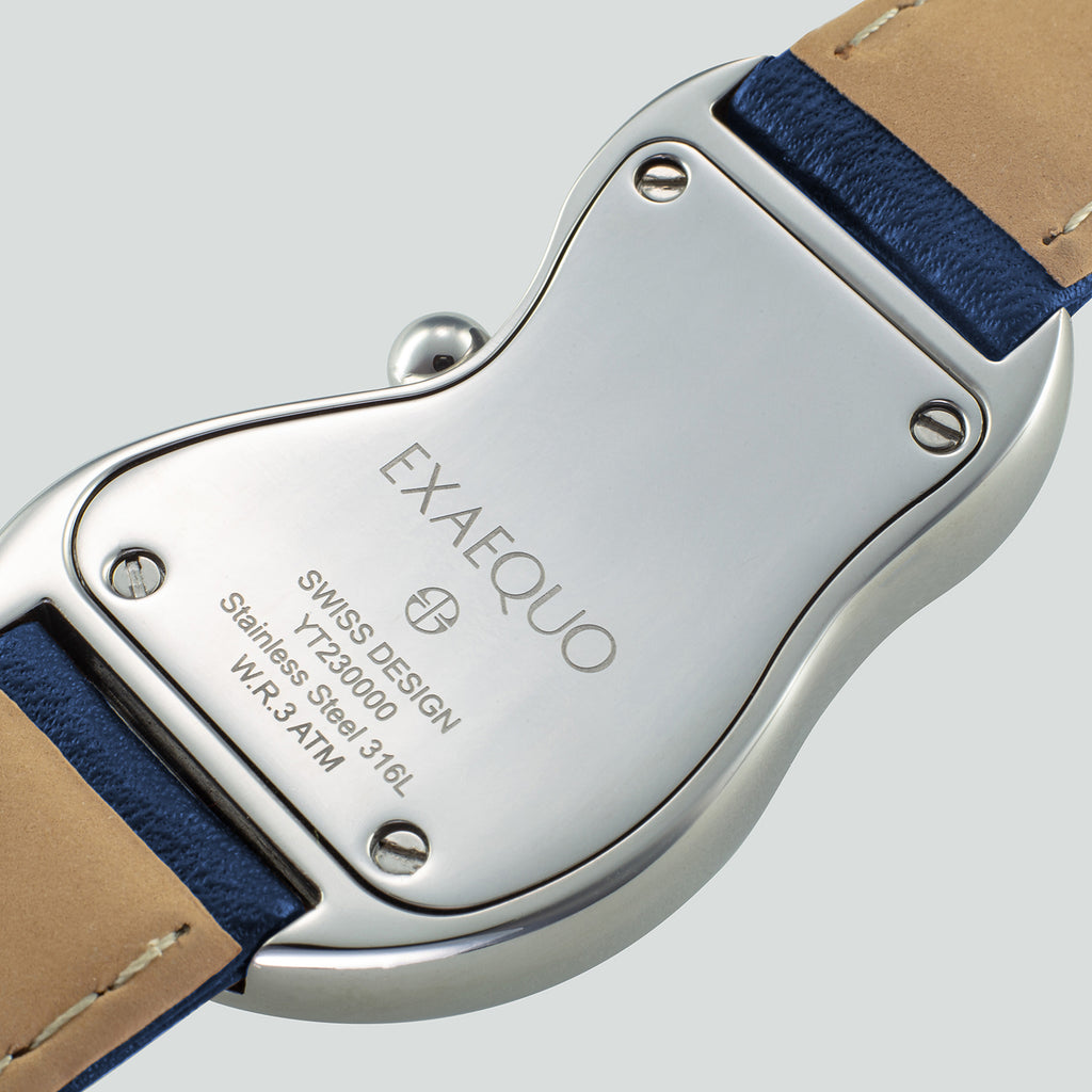 Classic Unisex Quartz Blue Dial Analog Leather Watch EX0001.0004