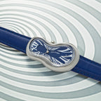 Classic Unisex Quartz Blue Dial Analog Leather Watch EX0001.0004