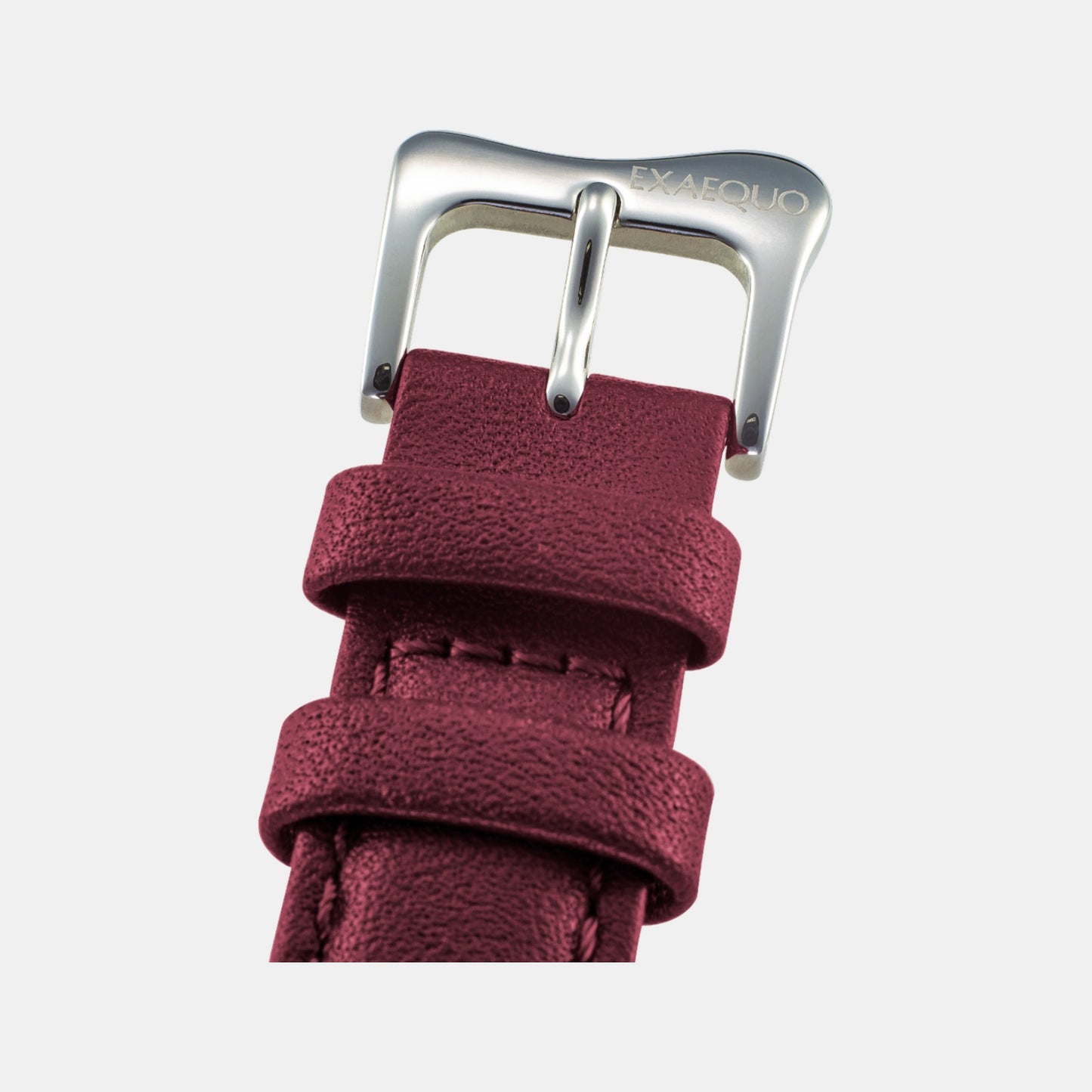 Classic Unisex Quartz Burgundy Dial Analog Leather Watch EX0001.0006