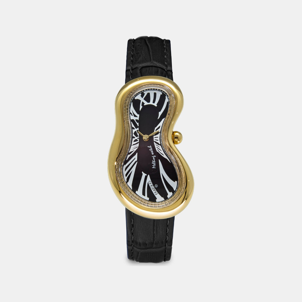 Classic Unisex Quartz Black Dial Analog Leather Watch EX0002.0001