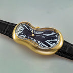 Classic Unisex Quartz Black Dial Analog Leather Watch EX0002.0001