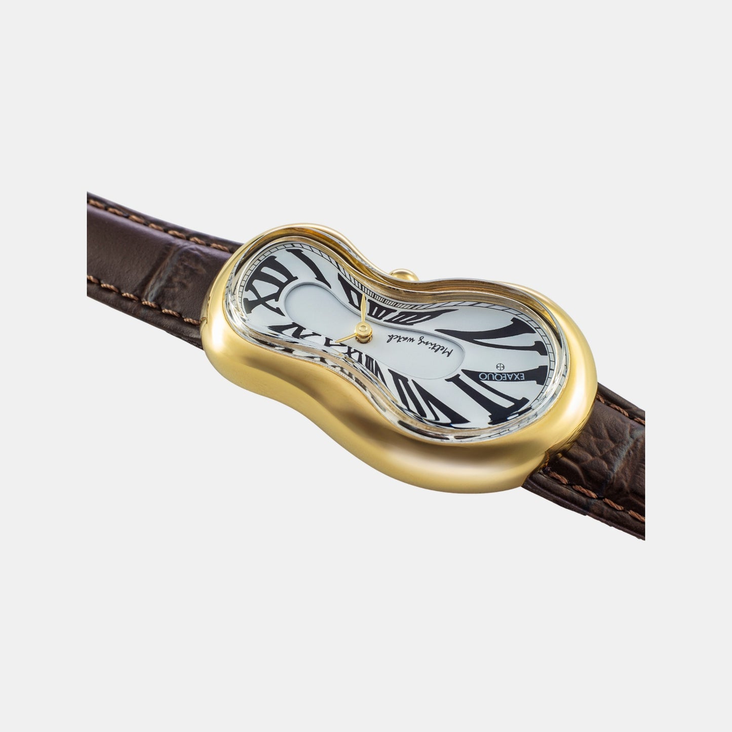 Classic Unisex Quartz White Dial Analog Leather Watch EX0002.0002