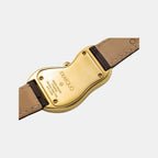 Classic Unisex Quartz White Dial Analog Leather Watch EX0002.0002