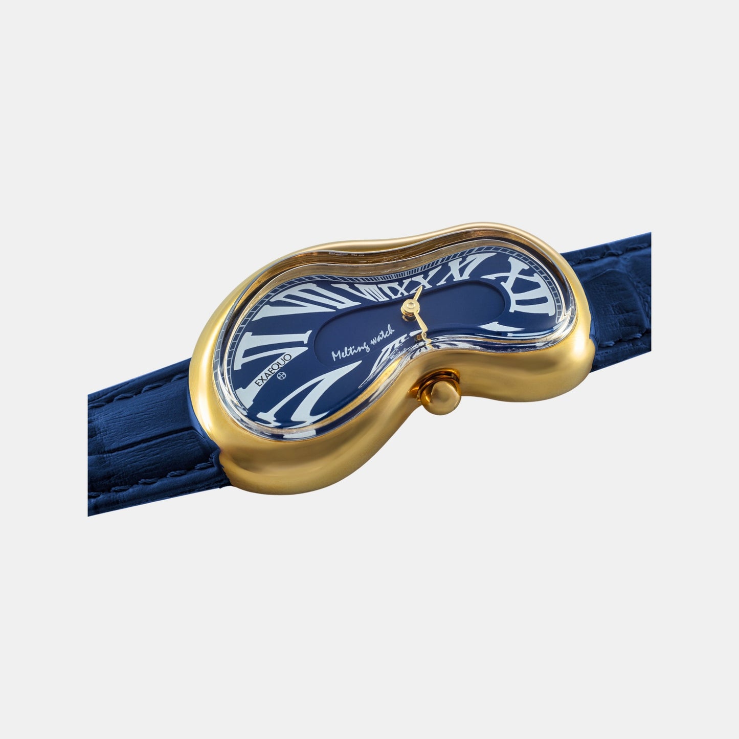 Classic Unisex Quartz Blue Dial Analog Leather Watch EX0002.0004