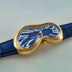 Classic Unisex Quartz Blue Dial Analog Leather Watch EX0002.0004