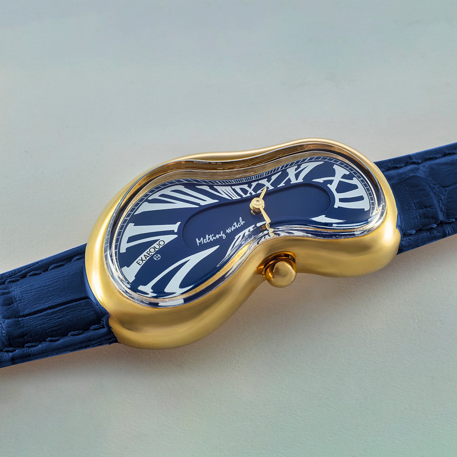 Classic Unisex Quartz Blue Dial Analog Leather Watch EX0002.0004