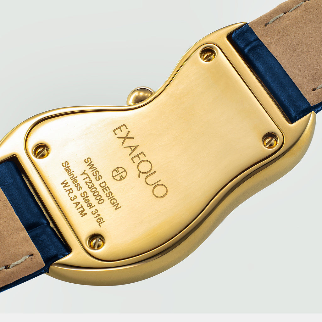 Classic Unisex Quartz Blue Dial Analog Leather Watch EX0002.0004