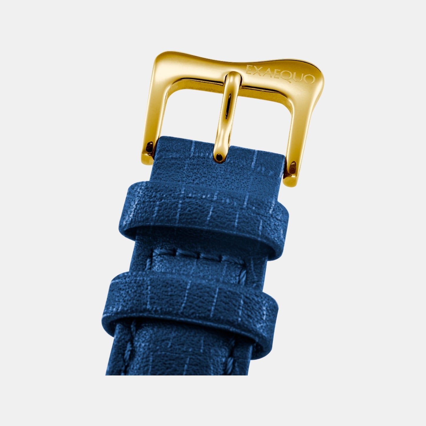 Classic Unisex Quartz Blue Dial Analog Leather Watch EX0002.0004