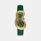Classic Unisex Quartz Green Dial Analog Leather Watch EX0002.0005