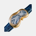 Classic Unisex Quartz White Dial Analog Aging Jeans Watch EX0002.0012