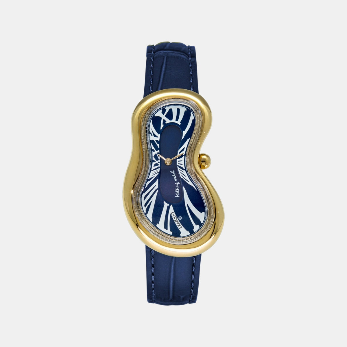 Classic Unisex Quartz Blue Dial Analog Leather Watch EX0002.0004