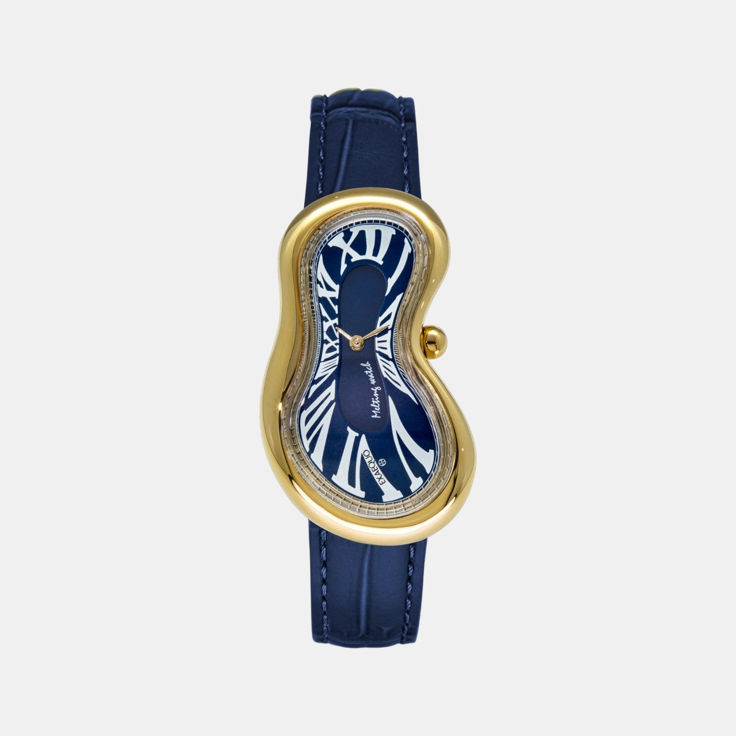 Classic Unisex Quartz Blue Dial Analog Leather Watch EX0002.0004