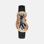 Classic Unisex Quartz Black Dial Analog Leather Watch EX0003.0001