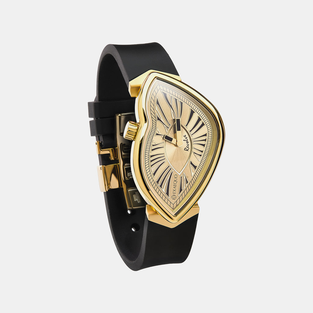 Revolve Unisex Quartz Gold Dial Analog Silicone Watch EX0032.0003