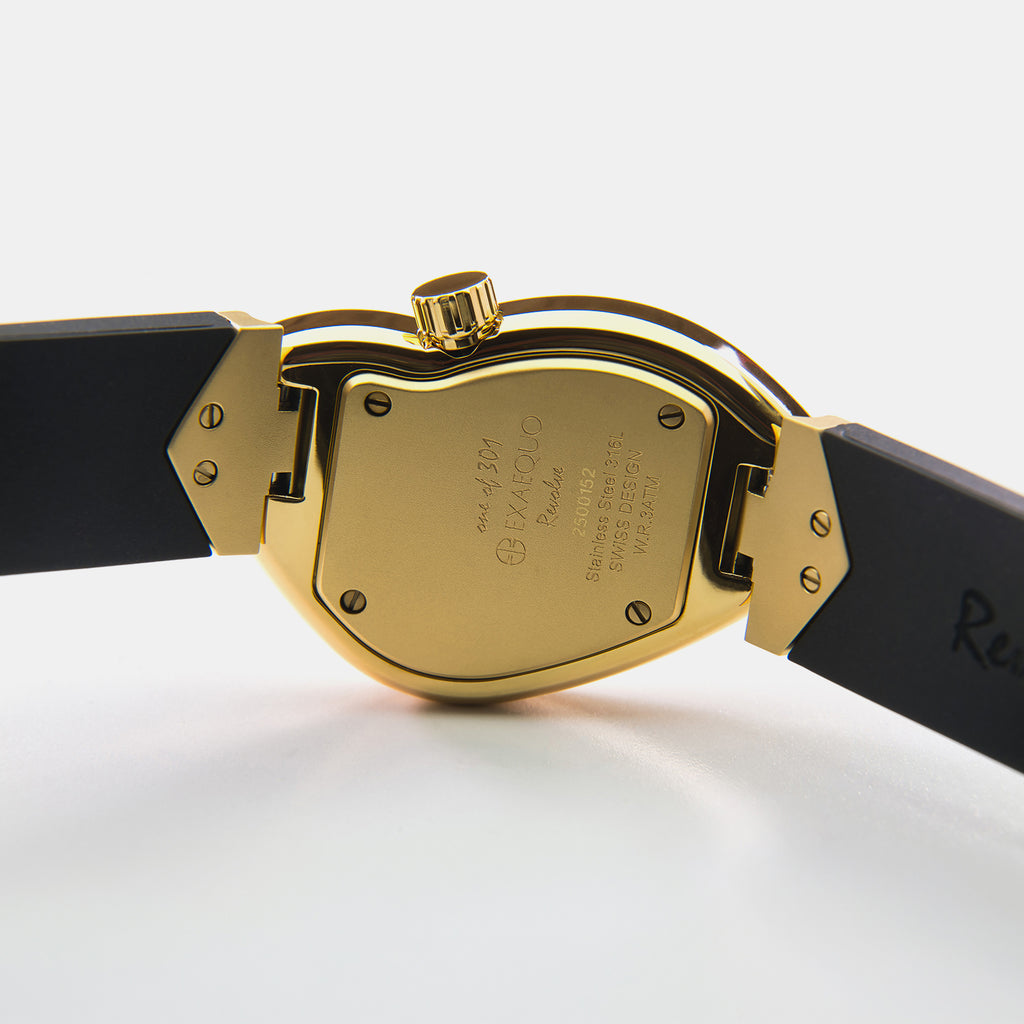 Revolve Unisex Quartz Gold Dial Analog Silicone Watch EX0032.0003