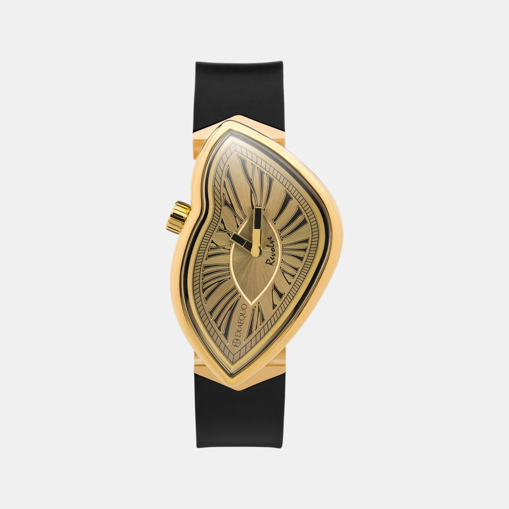 Revolve Unisex Quartz Gold Dial Analog Silicone Watch EX0032.0003