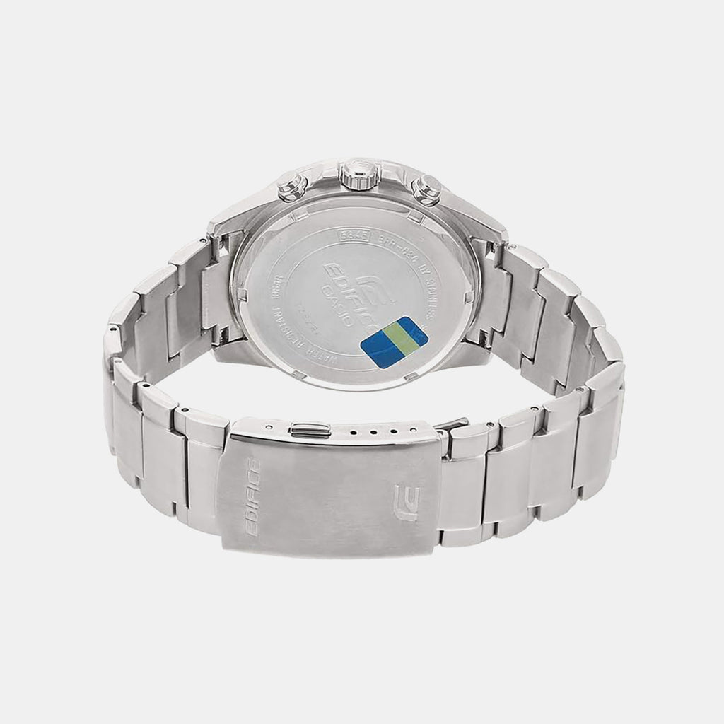 Edifice Men Quartz White Dial Chronograph Stainless Steel Watch EX095