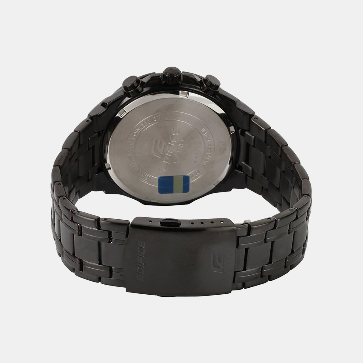 Edifice Men Quartz Black Dial Chronograph Stainless Steel Watch EX187