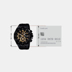 Edifice Men Quartz Black Dial Chronograph Stainless Steel Watch EX187